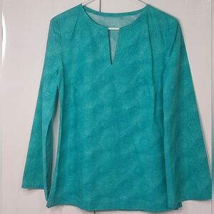 Handmade Women’s Teal V-Neck Tunic Top